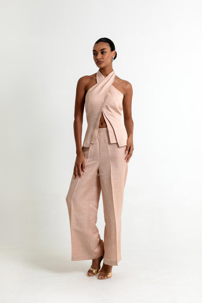 SKYE CO-ORD SET IN PEACH DUST