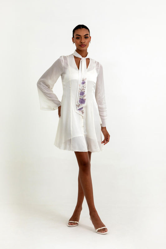 AUBRIELLE DRESS IN MORNING WHITE