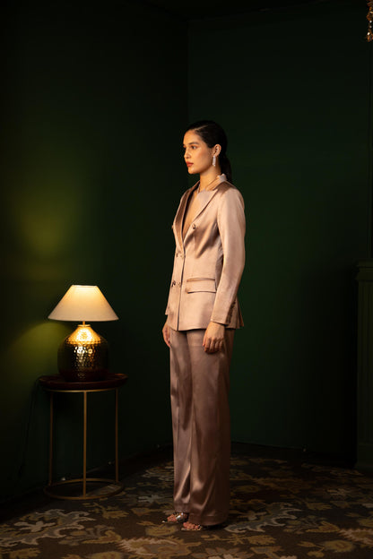 DOUBLE BREASTED LIQUID SCULPTED SUIT ENSEMBLE