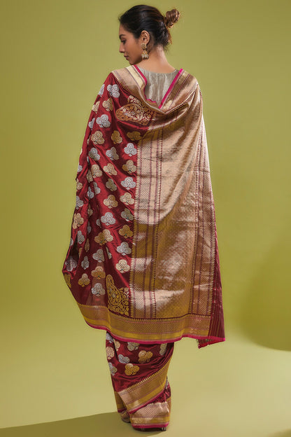 MAROON KATAN SILK SAREE