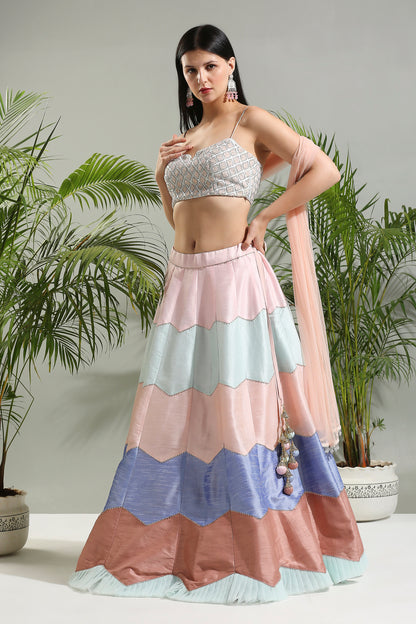 MULTICOLOR LEHENGA SET