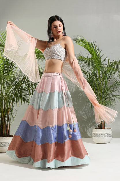 MULTICOLOR LEHENGA SET