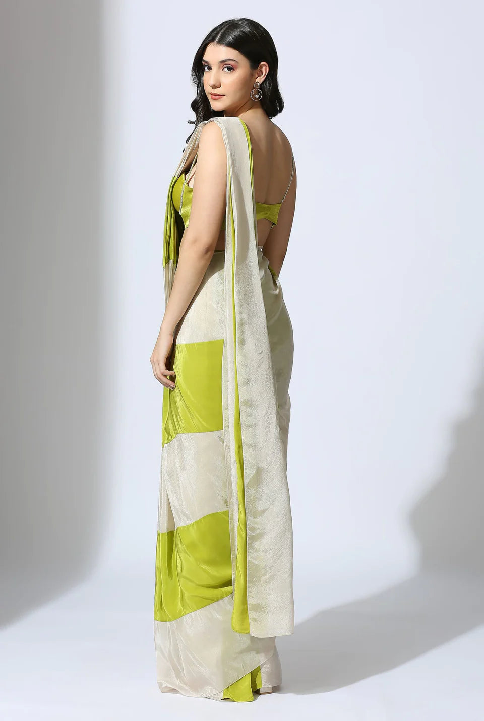 COLOR BLOCK SAREE SET