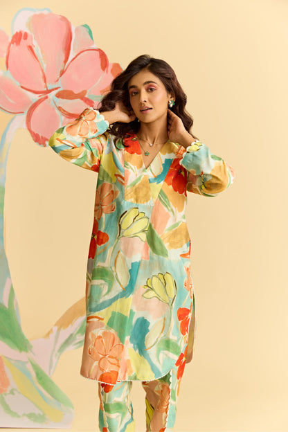 MINT MULTICOLOR KURTA SET