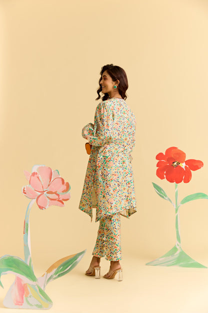 IVORY MULTICOLOR KURTA SET