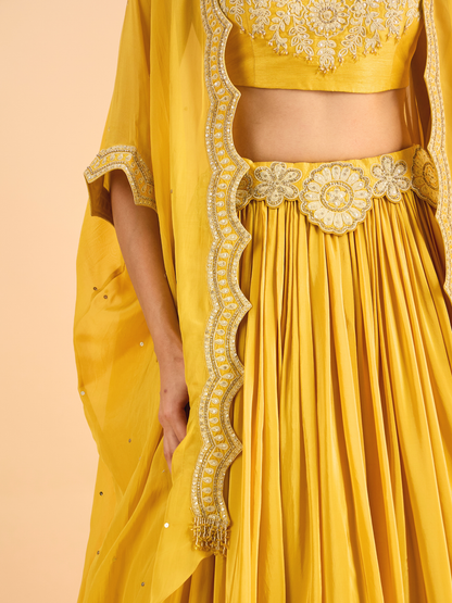 MUSTARD ARISA LEHENGA SET