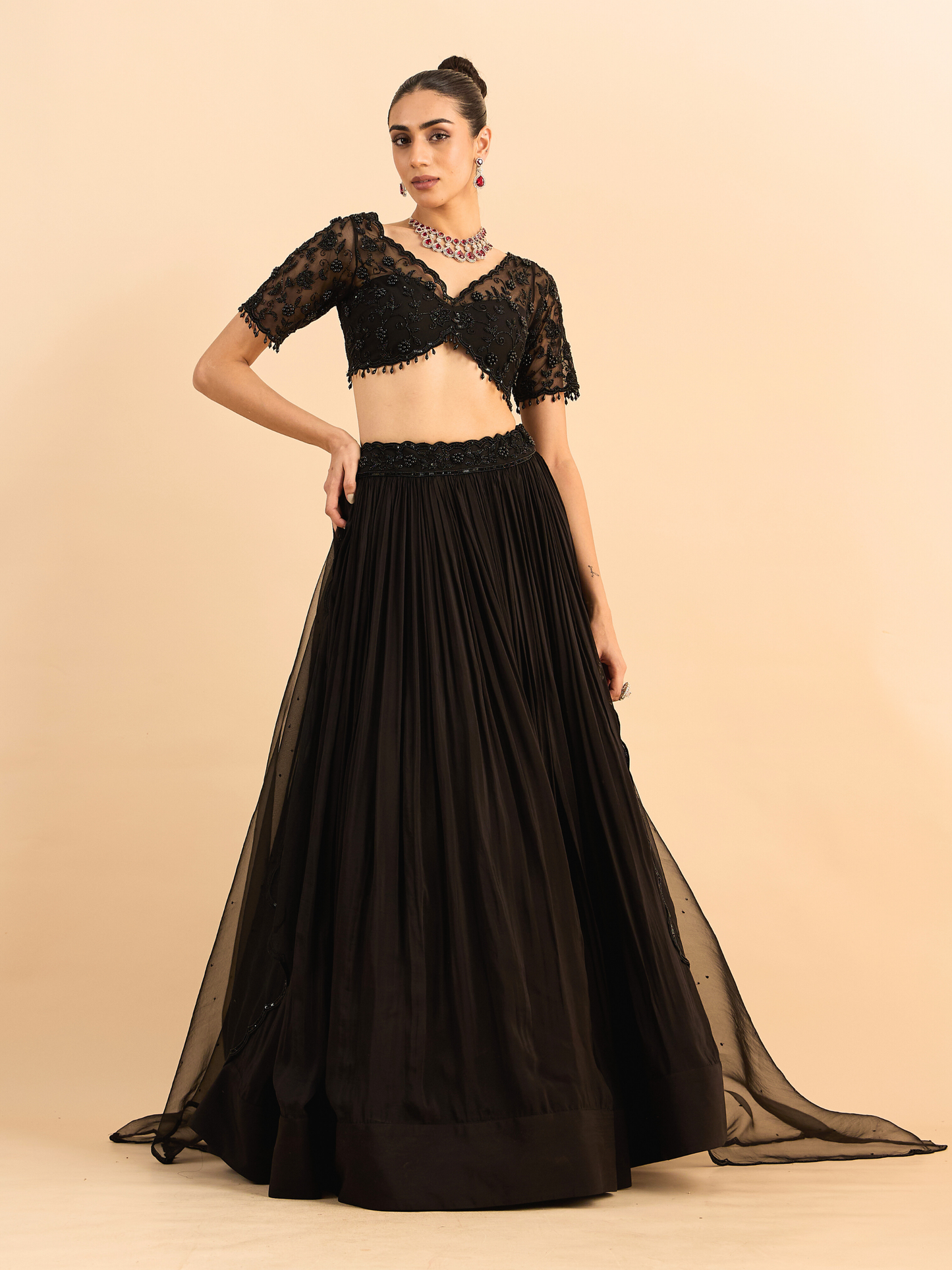 FLORAL CASCADE LEHENGA SET