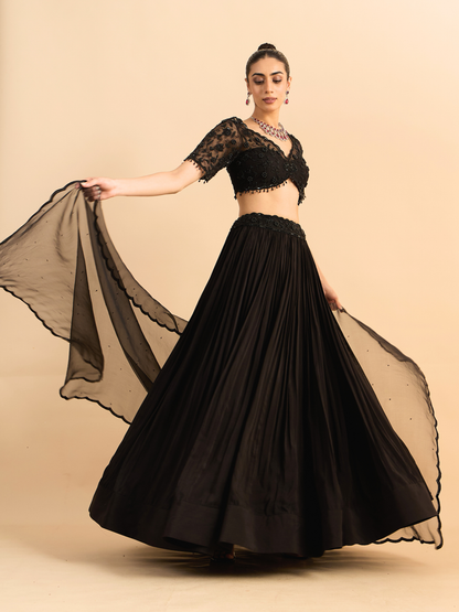 FLORAL CASCADE LEHENGA SET