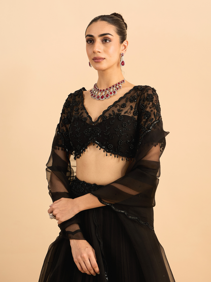 FLORAL CASCADE LEHENGA SET