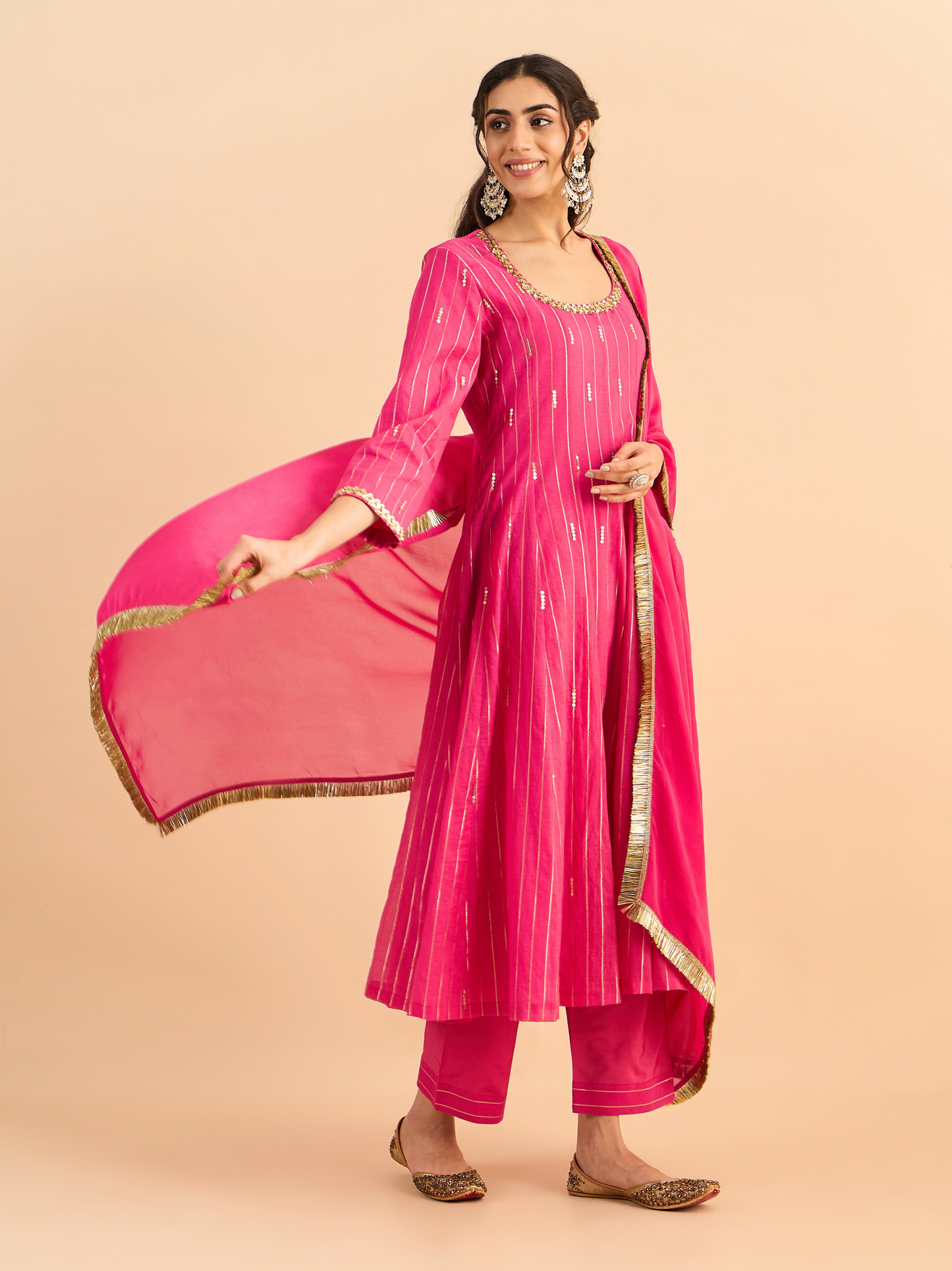 PINK CHAHAT KURTA SET