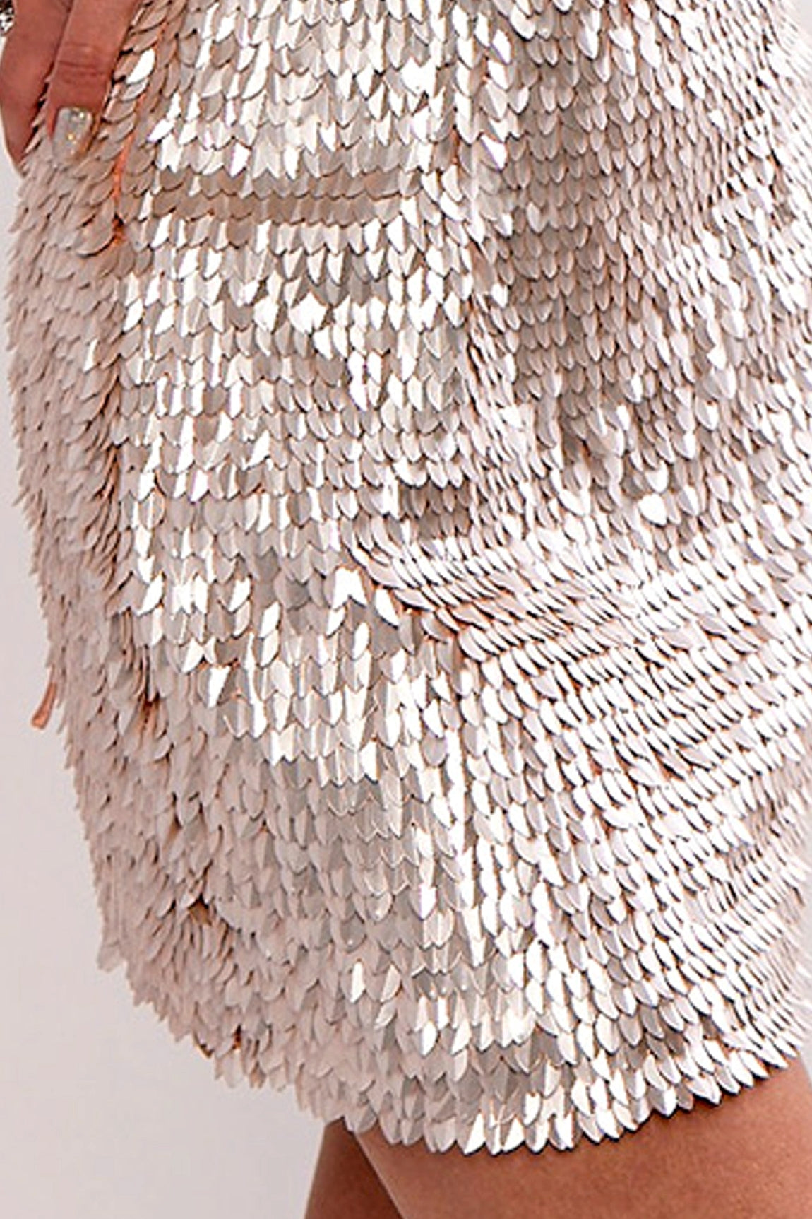 PEARL SEQUIN EMBELLISHED COCKTAIL MINI DRESS