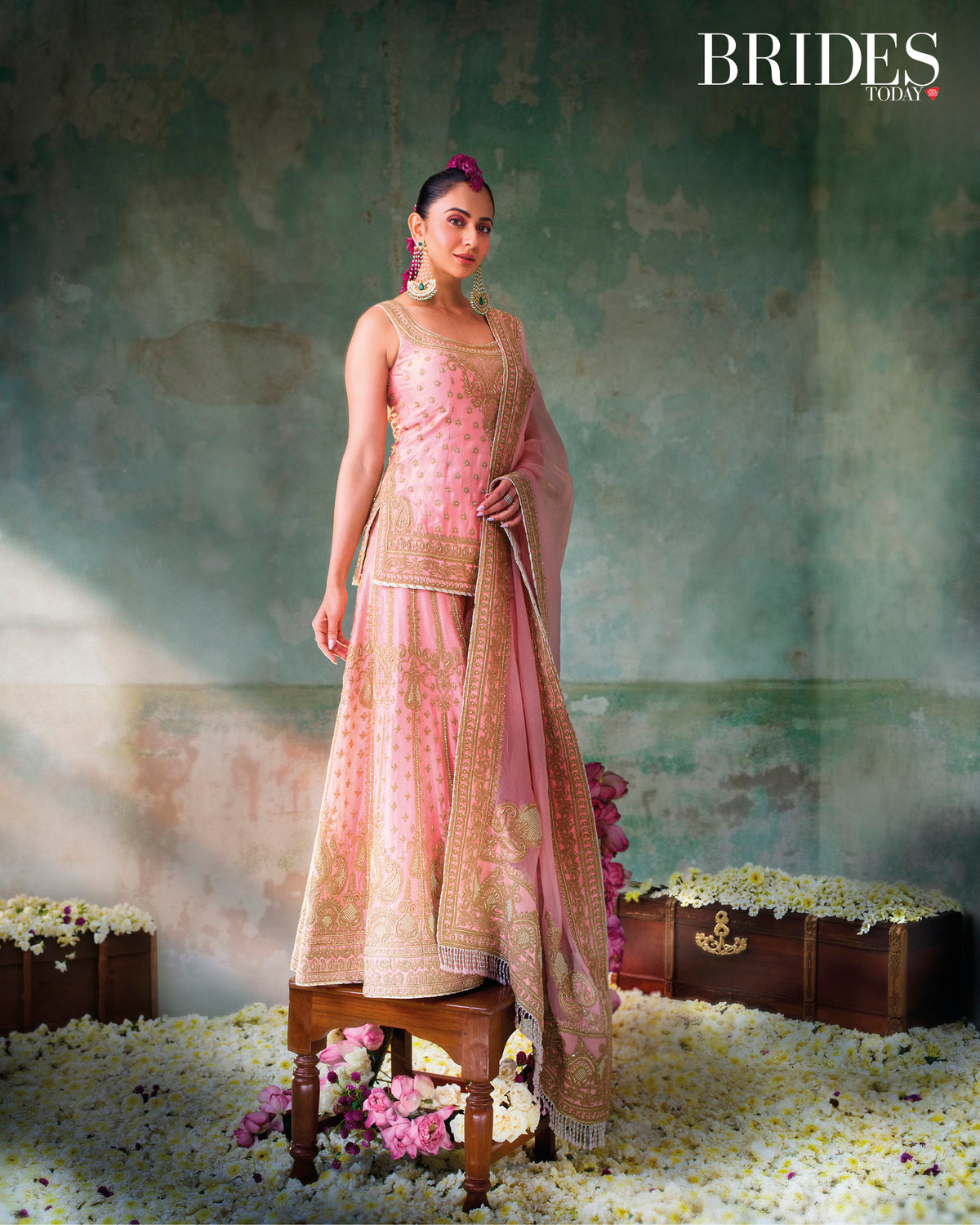 TASNIM - PINK KURTA SET WITH SHARARA & DUPATTA