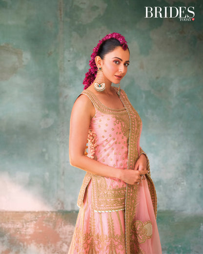 TASNIM - PINK KURTA SET WITH SHARARA & DUPATTA