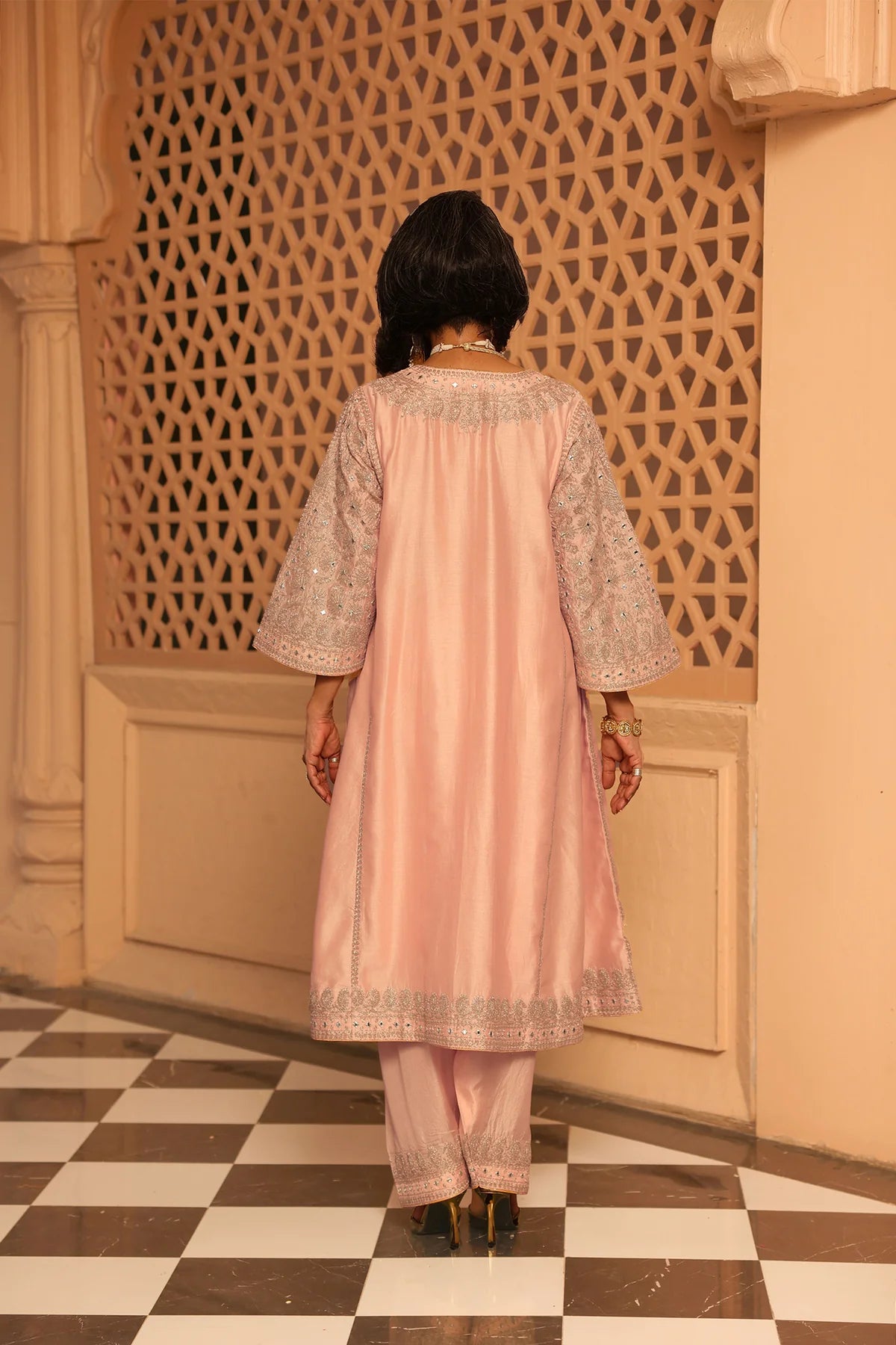 AIMAN - SHORT KNEE LENGTH CHOGA WITH SALWAR