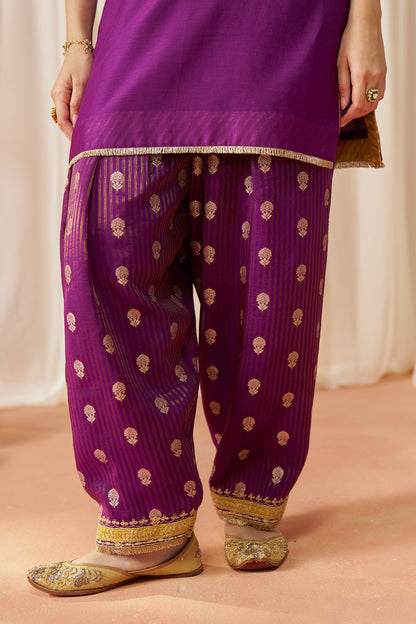 ADEELA DEEP PURPLE KURTA WITH SALWAR AND DUPATTA