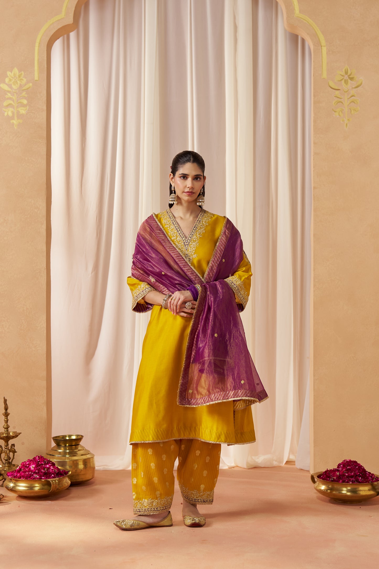 LIANA MUSTARD CHAUGA WITH SALWAR WITH DUPATTA
