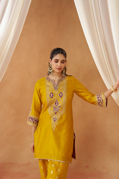ADEELA MUSTARD KURTA WITH SALWAR AND DUPATTA