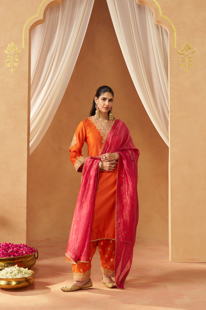 LIANA BURNT  CHAUGA WITH SALWAR AND DUPATTA