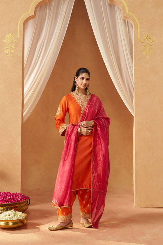 LIANA BURNT  CHAUGA WITH SALWAR AND DUPATTA