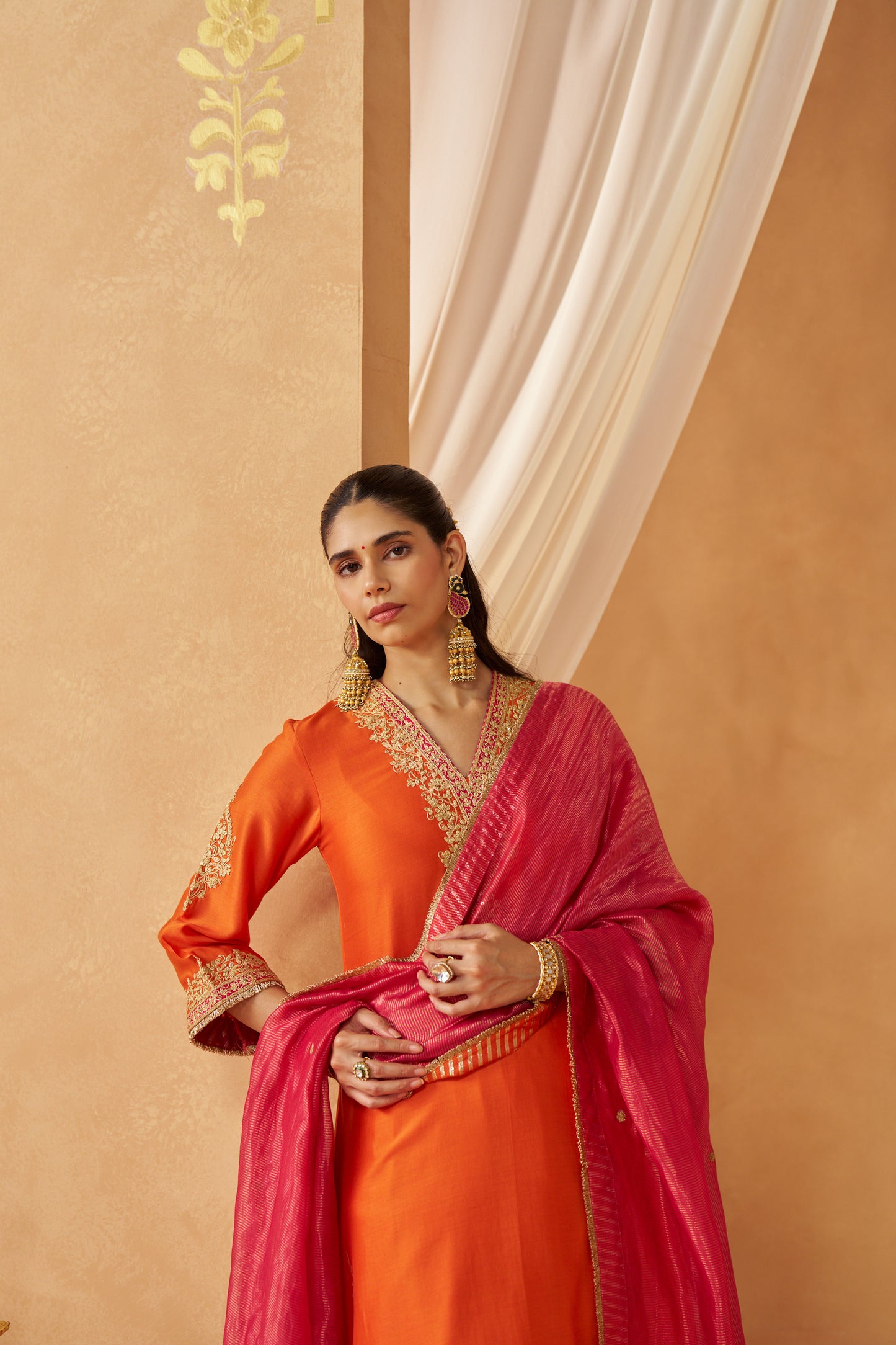 LIANA BURNT  CHAUGA WITH SALWAR AND DUPATTA