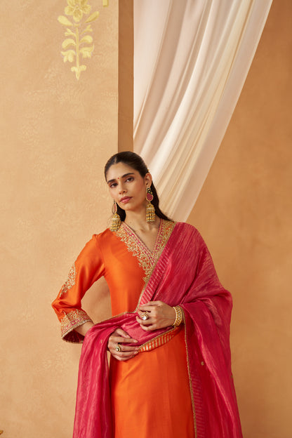 LIANA BURNT  CHAUGA WITH SALWAR AND DUPATTA