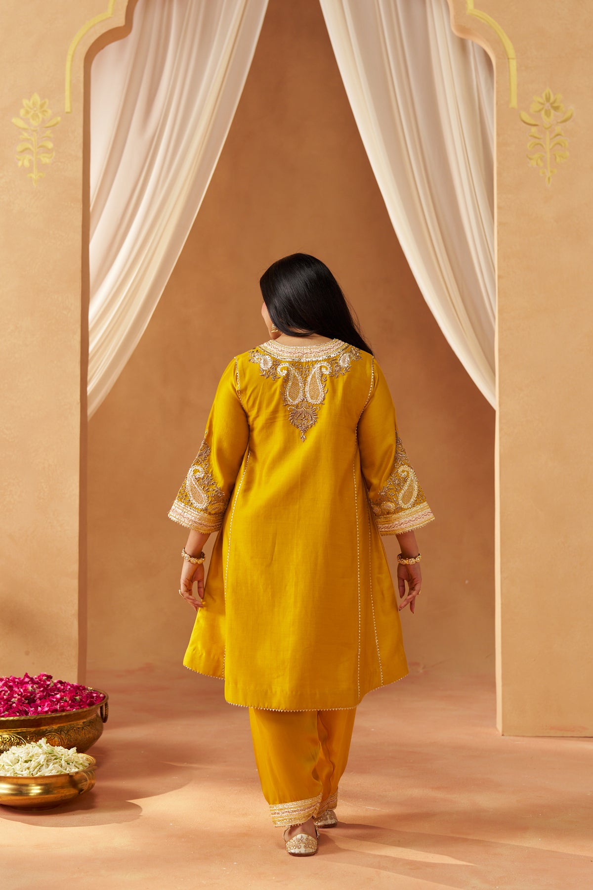 ZIMAL MUSTARD CHAUGA WITH SALWAR AND DUPATTA