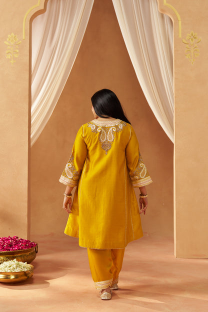 ZIMAL MUSTARD CHAUGA WITH SALWAR AND DUPATTA