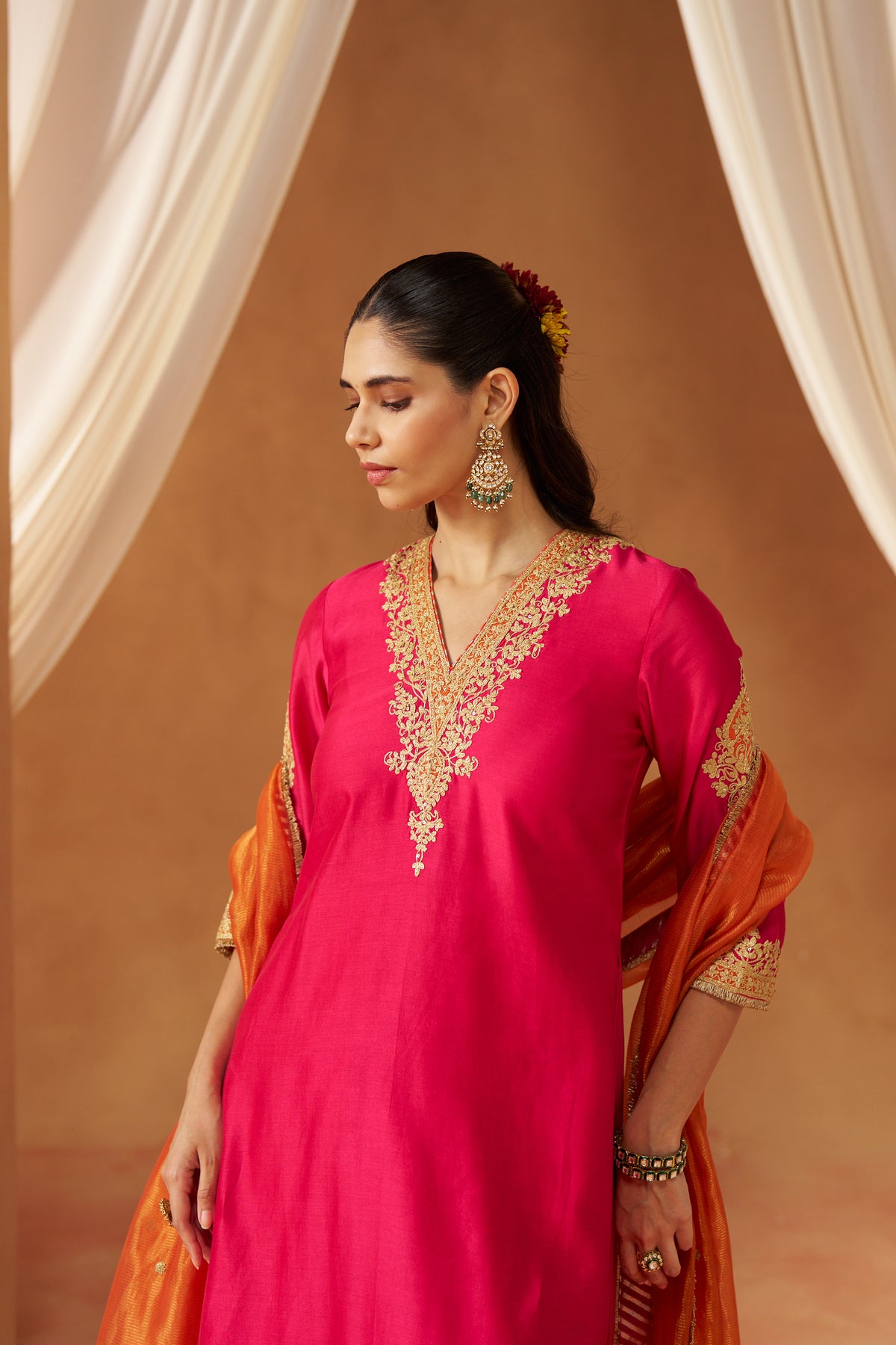 LIANA HOTPINK WITH DUPATTA CHAUGA AND DUPATTA