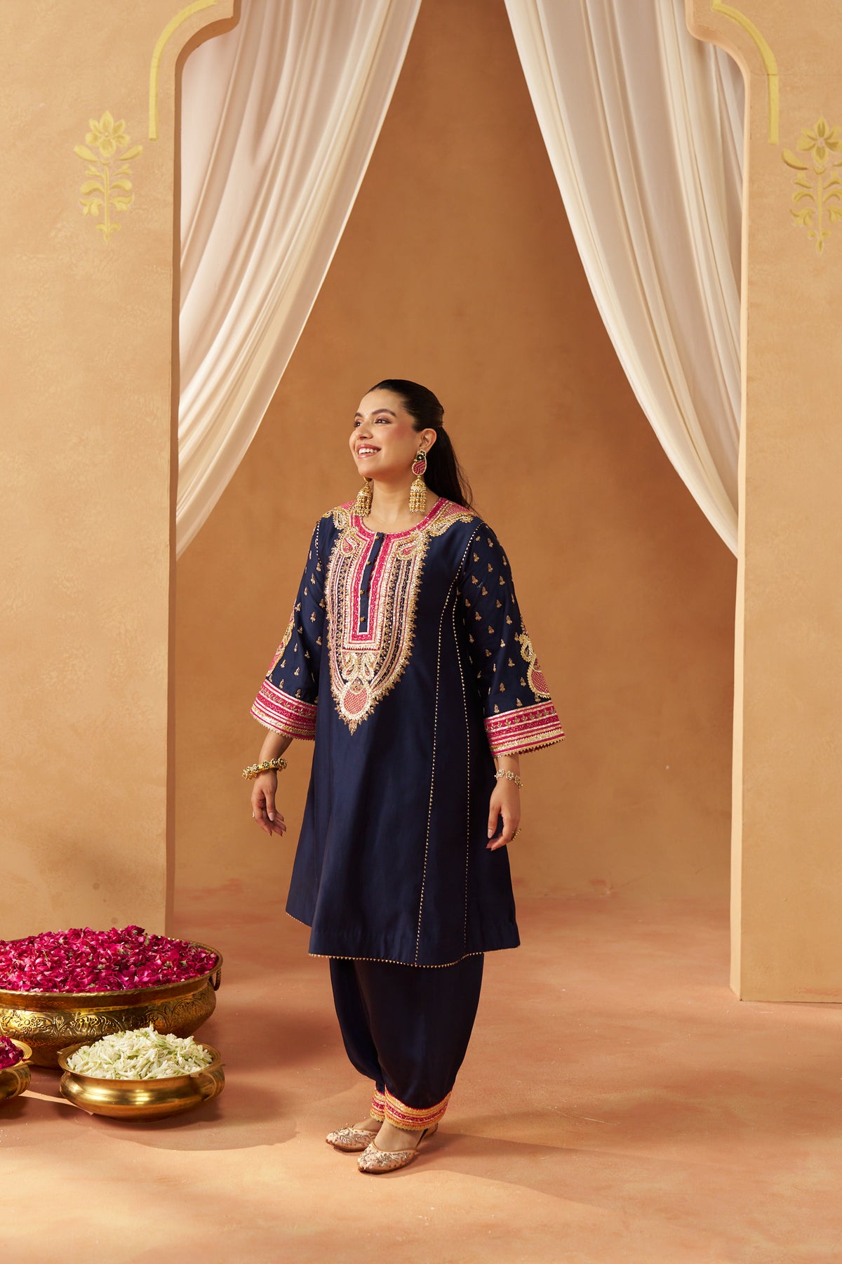 RIVA DEEP BLUE CHAUGA WITH SALWAR AND DUPATTA