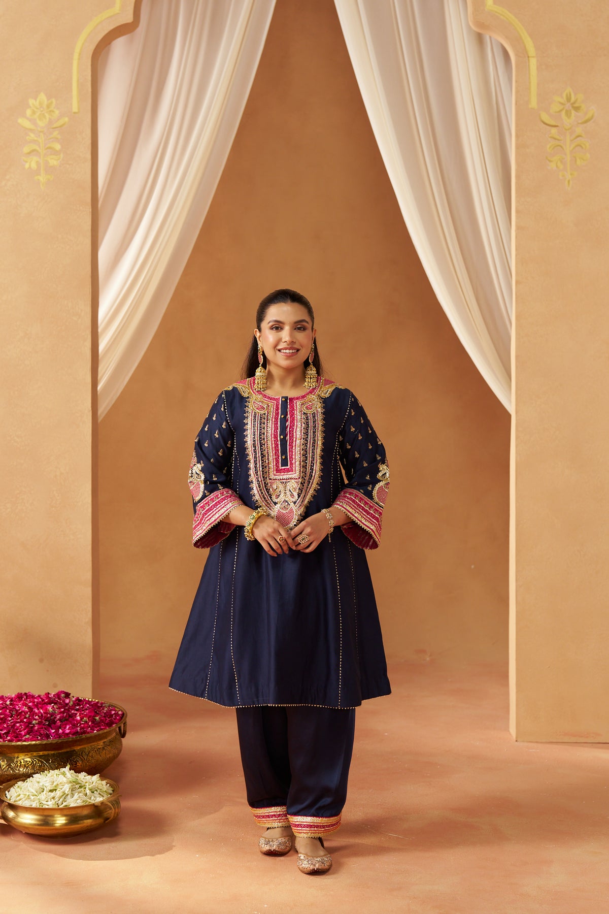 RIVA DEEP BLUE CHAUGA WITH SALWAR AND DUPATTA