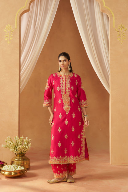 MUBINA HOTPINK KURTA WITH SALWAR AND DUPATTA