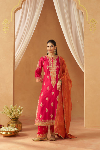 MUBINA HOTPINK KURTA WITH SALWAR AND DUPATTA