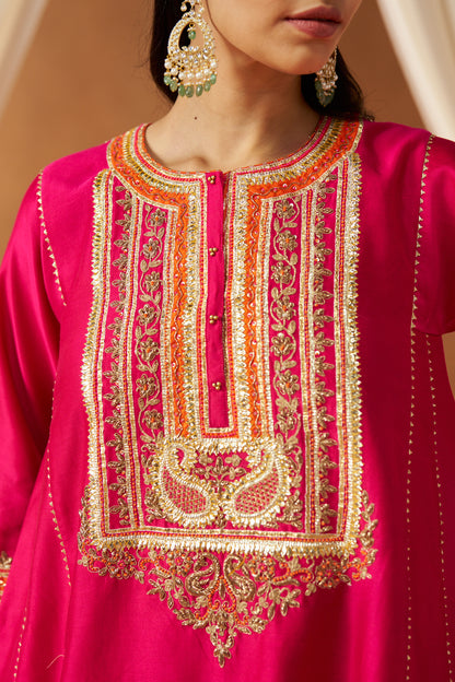 DANEEN HOTPINK CHAUGA WITH SALWAR AND DUPATTA