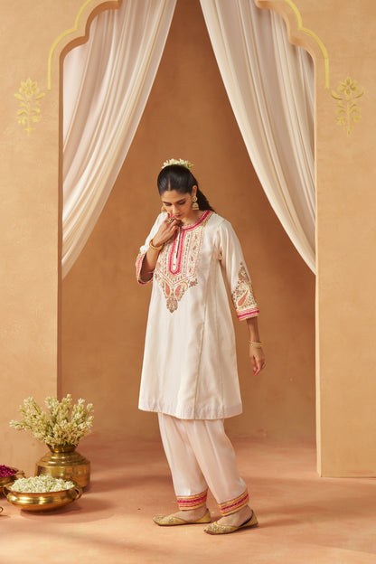 ZIMAL DAISY IVORY CHAUGA WITH SALWAR AND DUPATTA