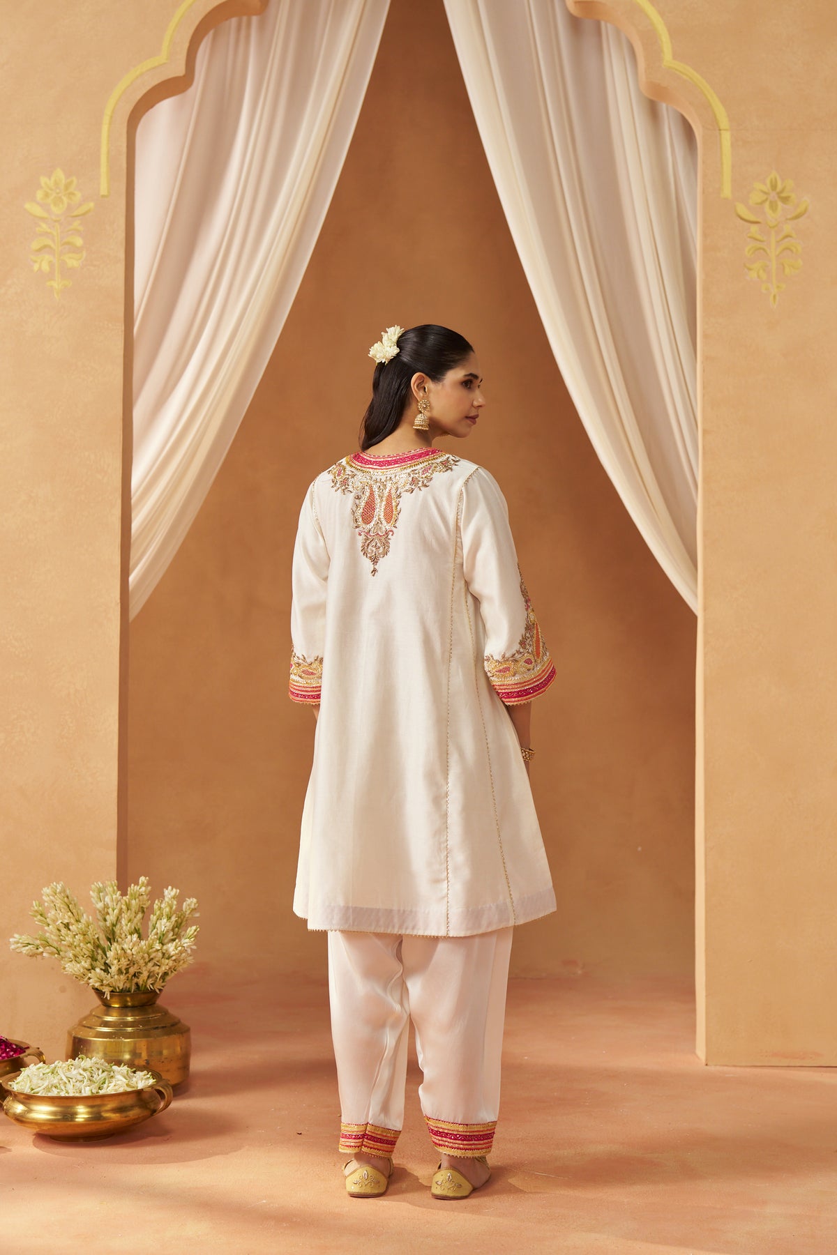 ZIMAL DAISY IVORY CHAUGA WITH SALWAR AND DUPATTA