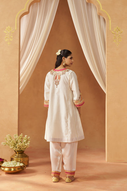 ZIMAL DAISY IVORY CHAUGA WITH SALWAR AND DUPATTA