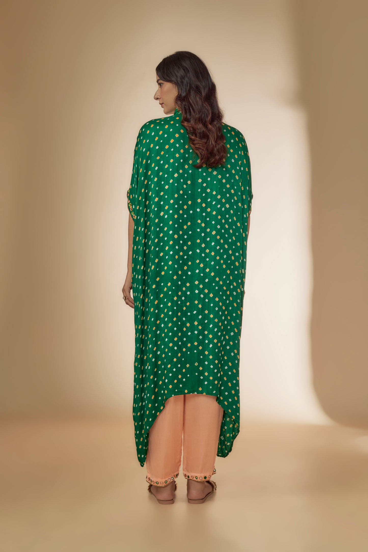 GREEN KAFTAN KURTA SET