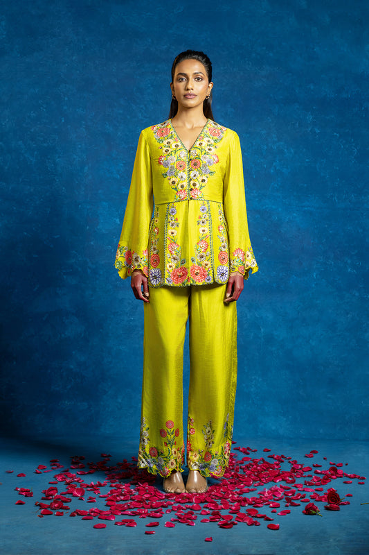 BAGHIRA EMBELLISHED PANELLED PANT SET