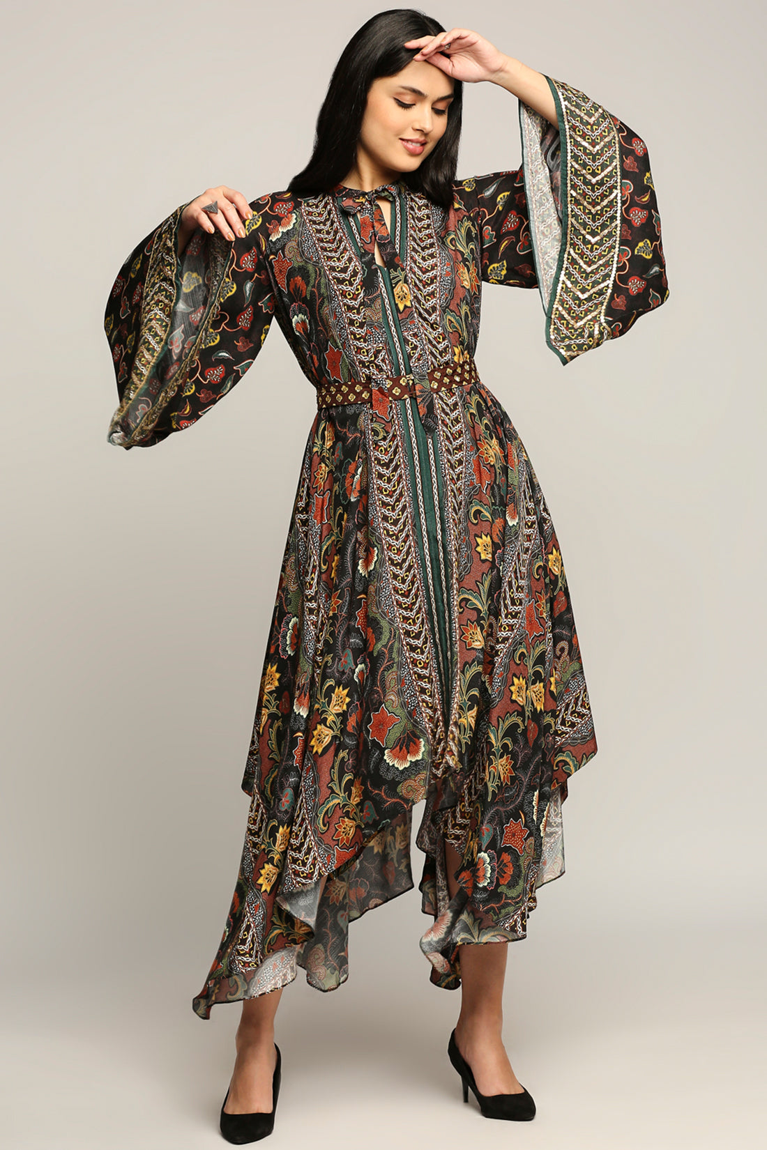 BATIK PRINTED ASYMMETRICAL DRESS