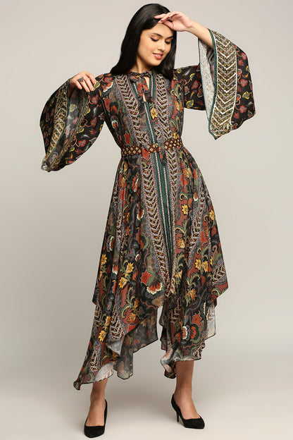 BATIK PRINTED ASYMMETRICAL DRESS