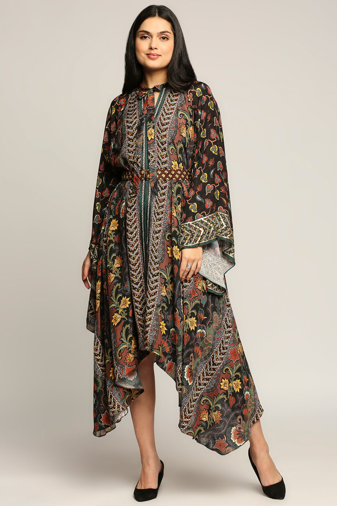 BATIK PRINTED ASYMMETRICAL DRESS