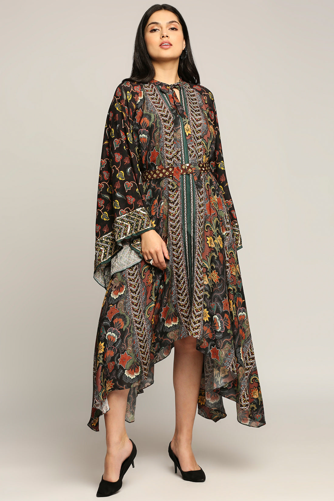 BATIK PRINTED ASYMMETRICAL DRESS