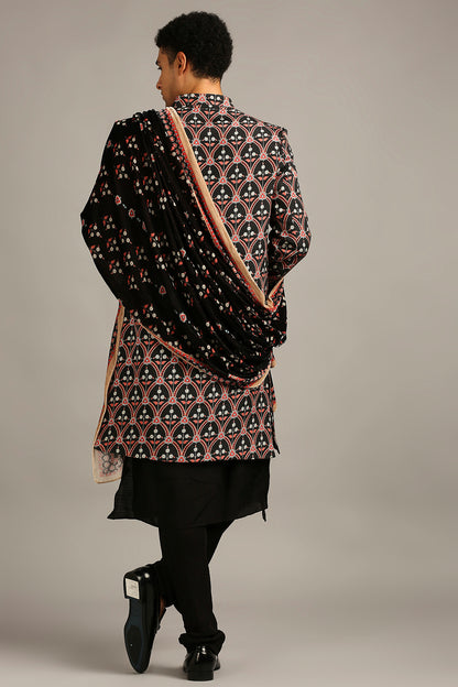 ETHNIC FOLKLORE PRINTED SHERWANI SET