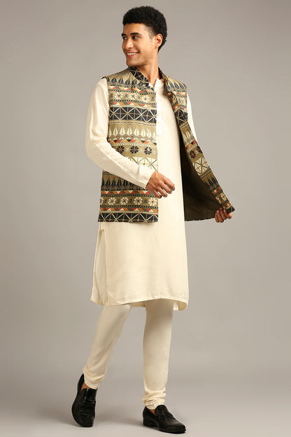 TIRAZ PRINTED BUNDI WITH KURTA SET