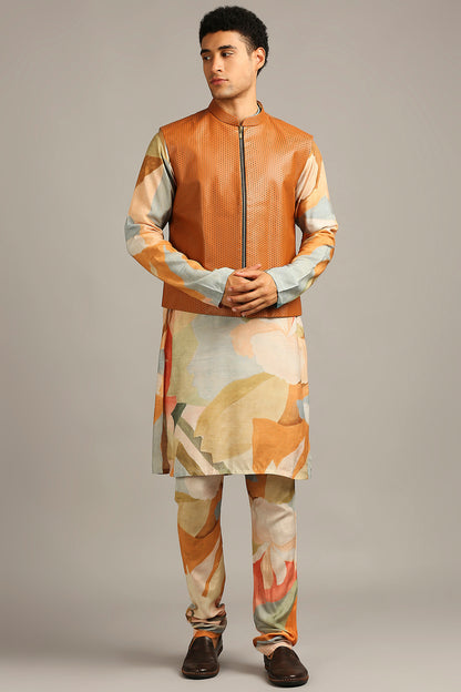 CONVERSATIONAL PRINTED BUNDI WITH KURTA SET