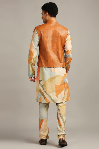 CONVERSATIONAL PRINTED BUNDI WITH KURTA SET