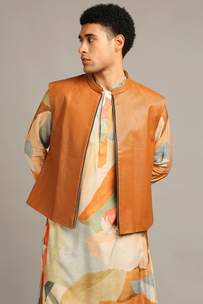 CONVERSATIONAL PRINTED BUNDI WITH KURTA SET