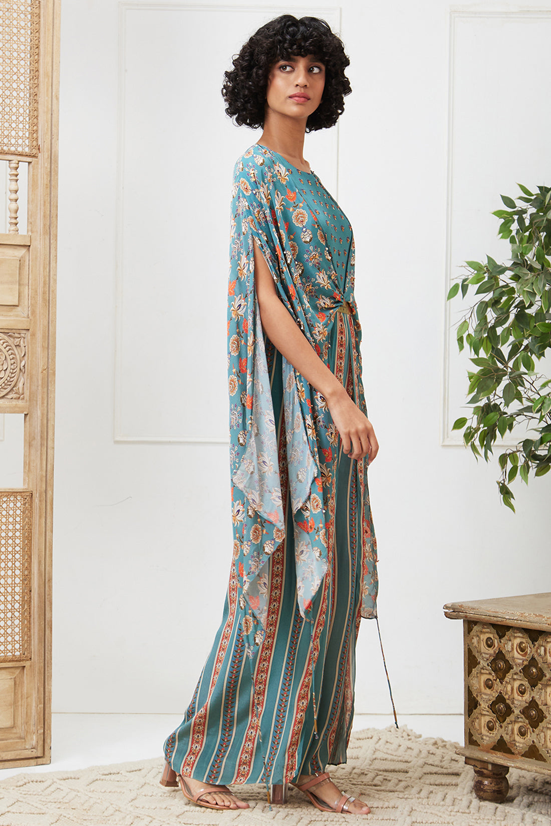 TABRIZ EMBROIDERED JUMPSUIT WITH BELT