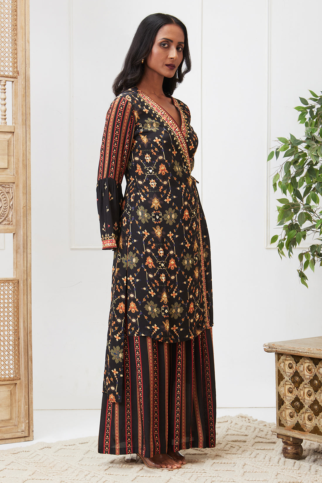 ZAHRA PRINTED ANGARKHA KURTA SET