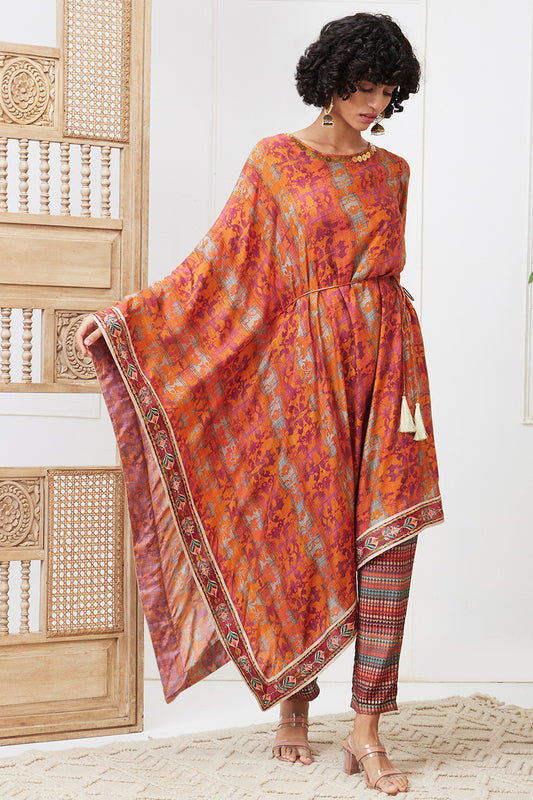 ADAH PRINTED ASYMMETRIC KURTA SET